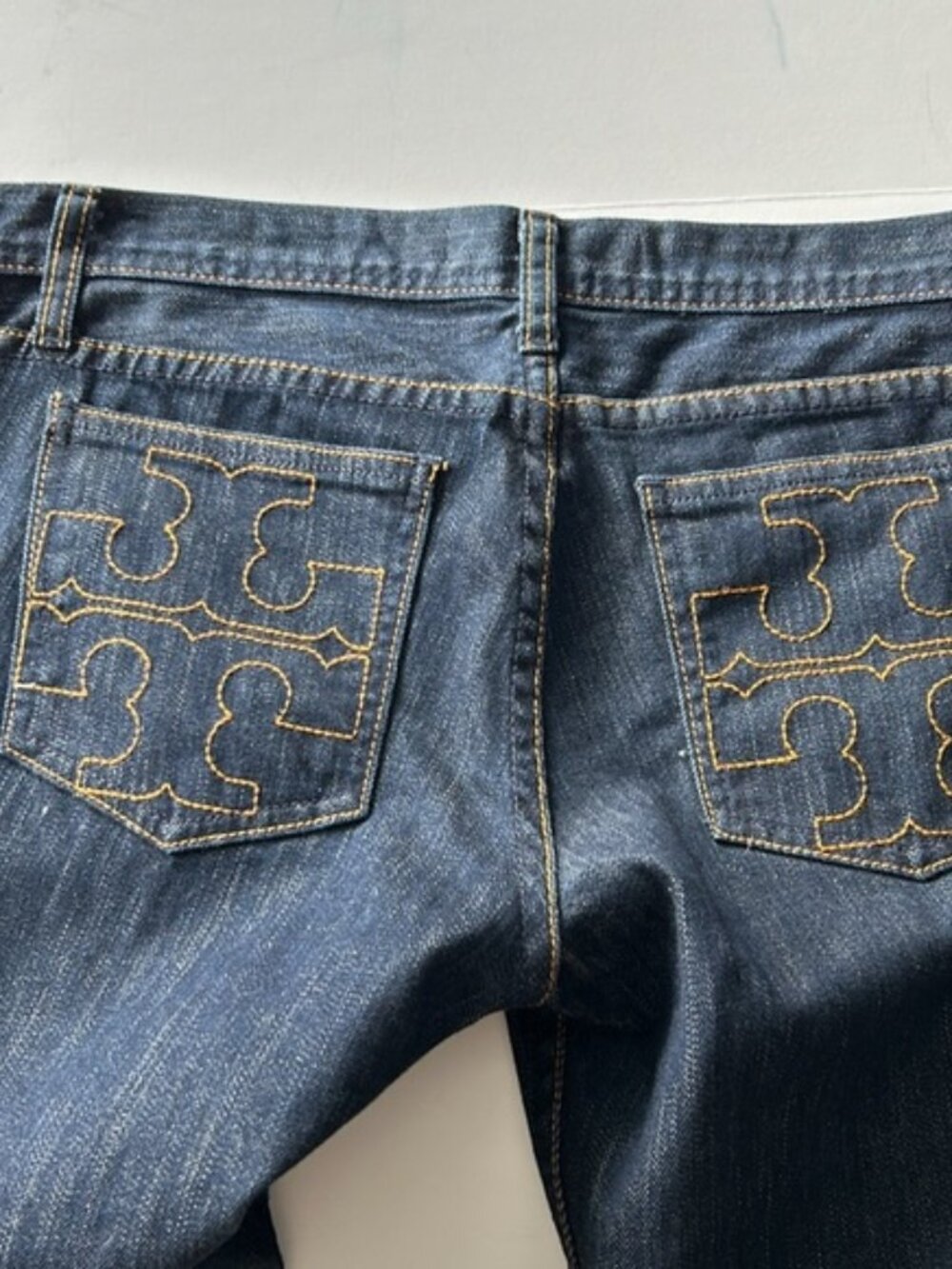 HABITUAL TORY BURCH Dark Flare Jeans 30" W x Long 34" • Tall